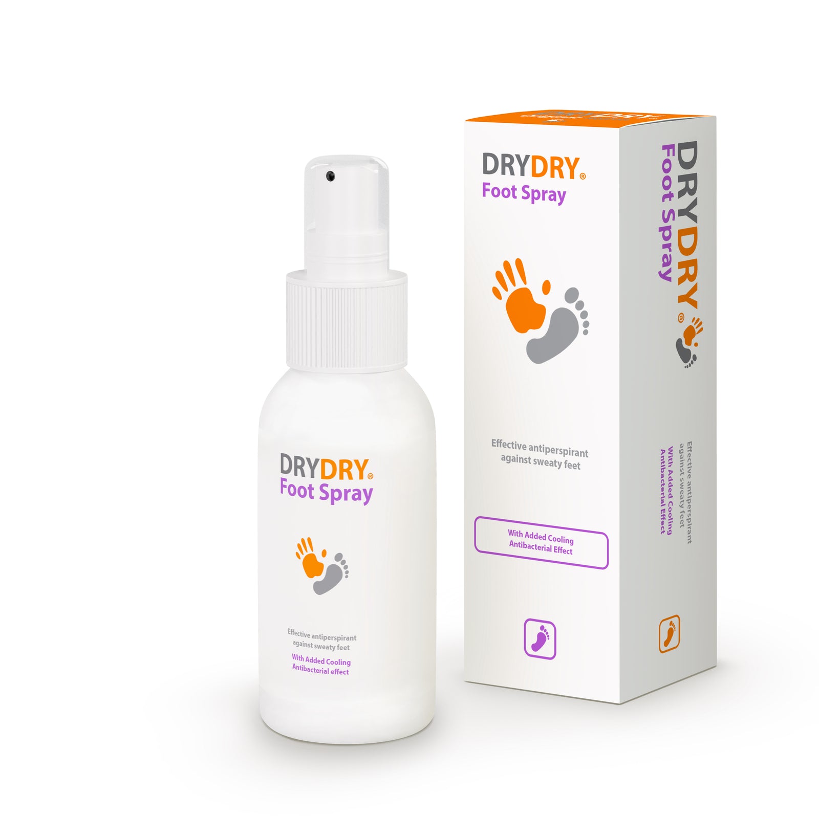 DryDry Foot Spray 100ml cooling antiperspirant spray bottle for feet