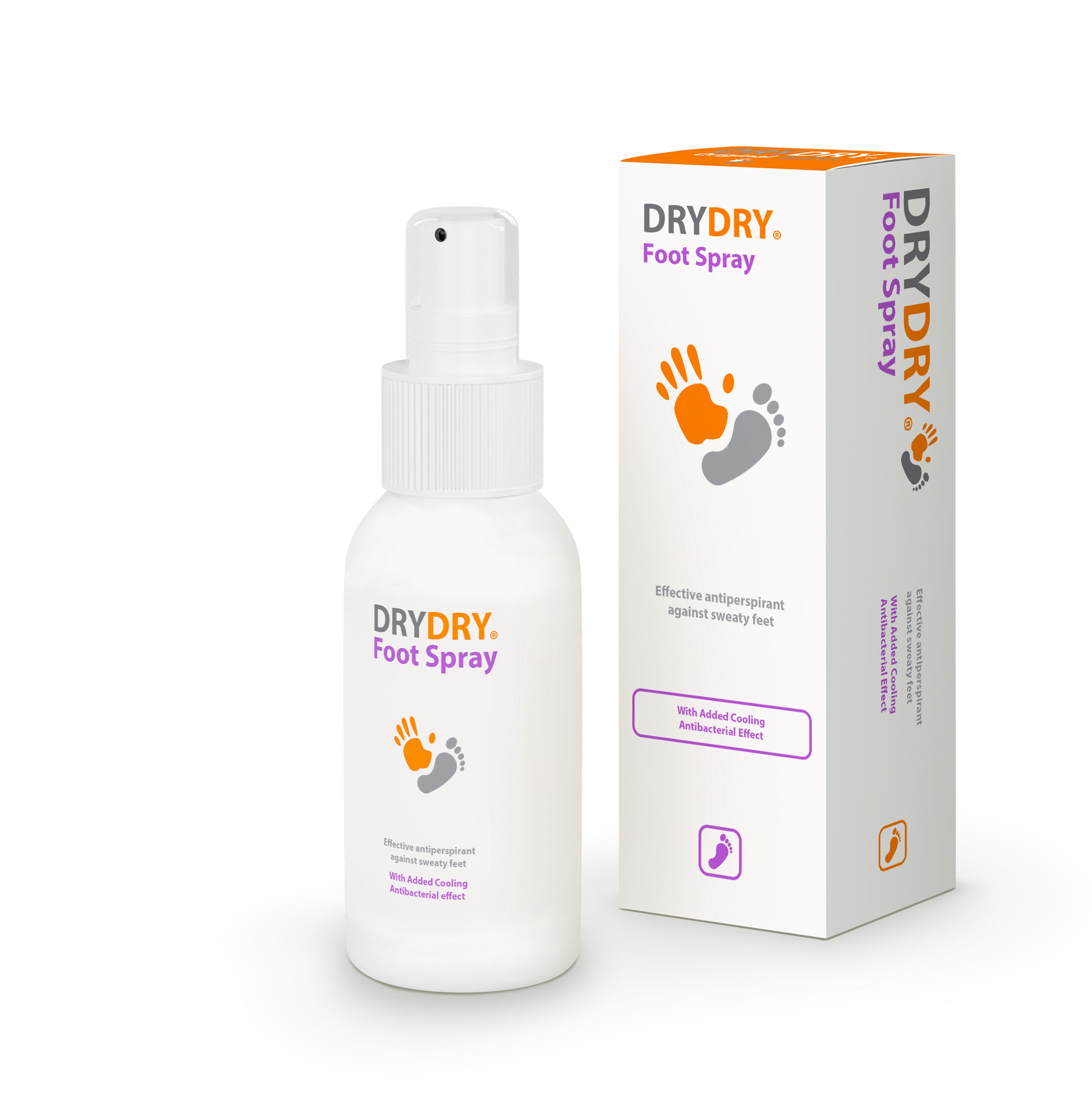 DryDry Foot Spray 100ml cooling antiperspirant spray bottle for feet